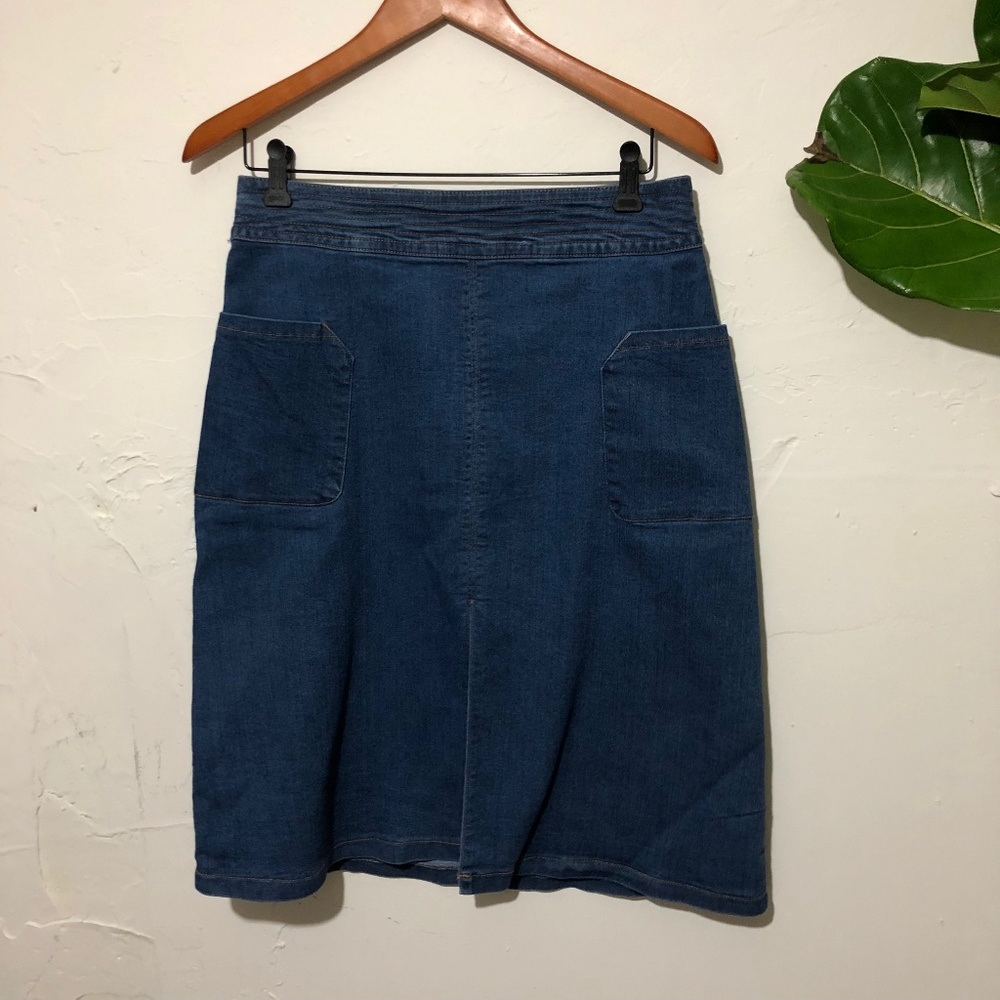 Universal Thread Front Slit Denim Skirt Size 8 - Picture 2 of 7